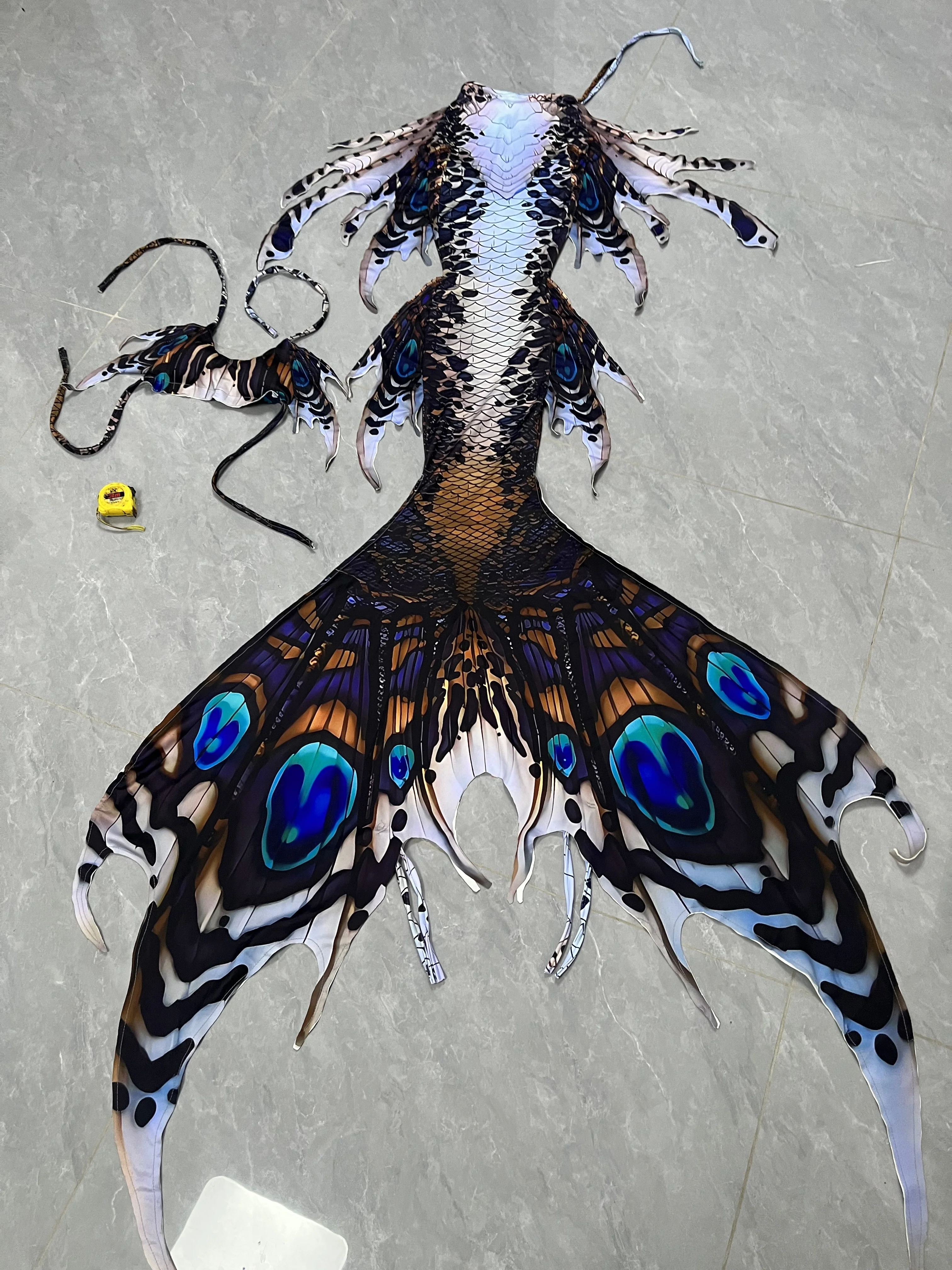 

2026 Chromatic Mermaid Tail With Mechanical Fin, 3d Gradient Scale Swimsuit For Aquarium Performance & Underwater Photoshoot