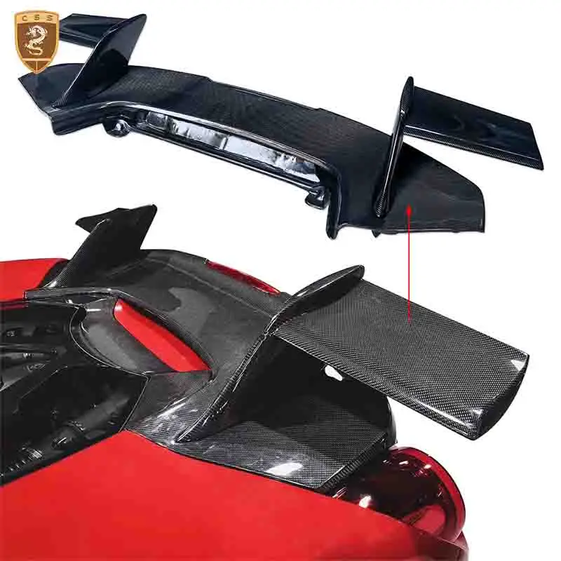 GTB MSY Style Car Rear Trunk Boot Lip Spoiler Wing For Ferari 488 Dry Carbon Fiber Tailgate Lid Splitter Lip Styling Body Kit