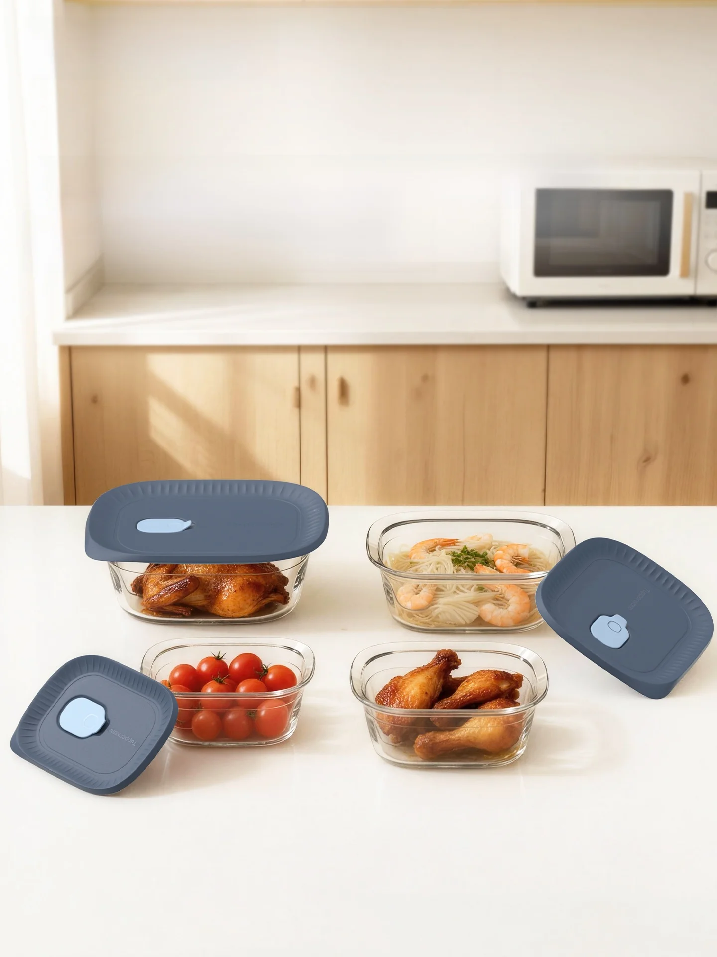 

Glass Large Capaci Food Storage Container Microwave Se Freezer Se Kitchen Organization Leakproof Seal Lo