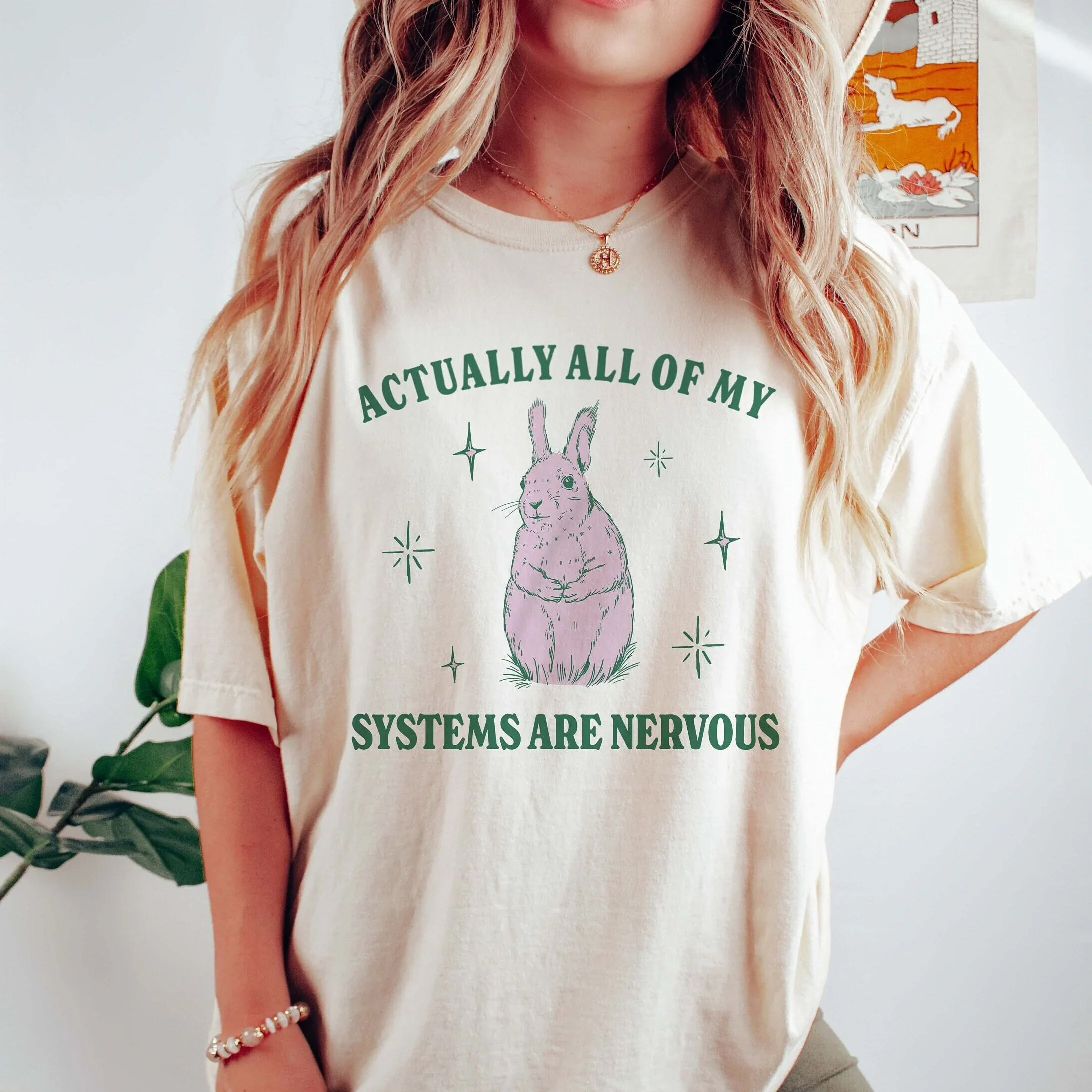 Actually All Of My Systems Are Nervous Funny Mental Health Shirt Meme Shirt Anxiety Tee Coquette Fairycore Weirdcore Shirts