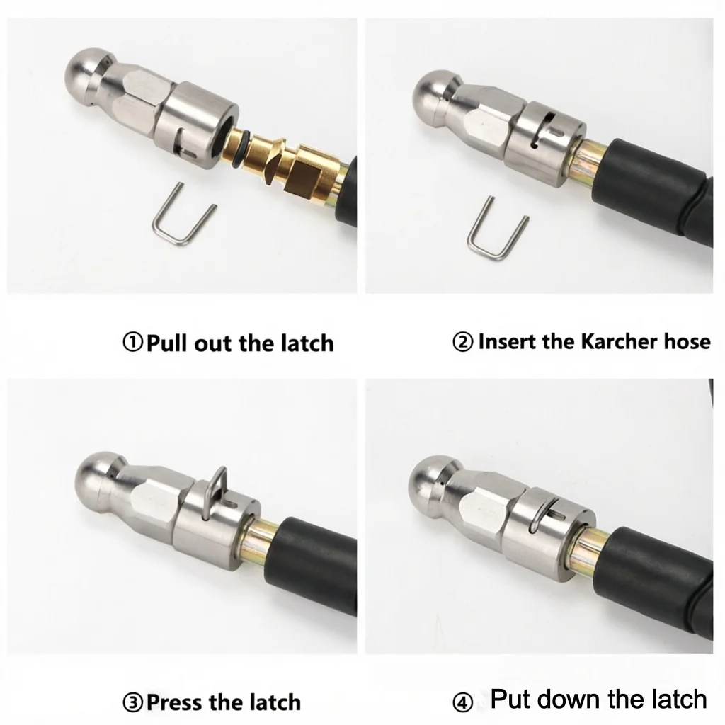 Hochdruck-Abflussreinigungsdüsen für Kärcher K-Serie/Lavor/Bort/WAP Kanalreiniger, direkt für den Schlauch – Detail 4
