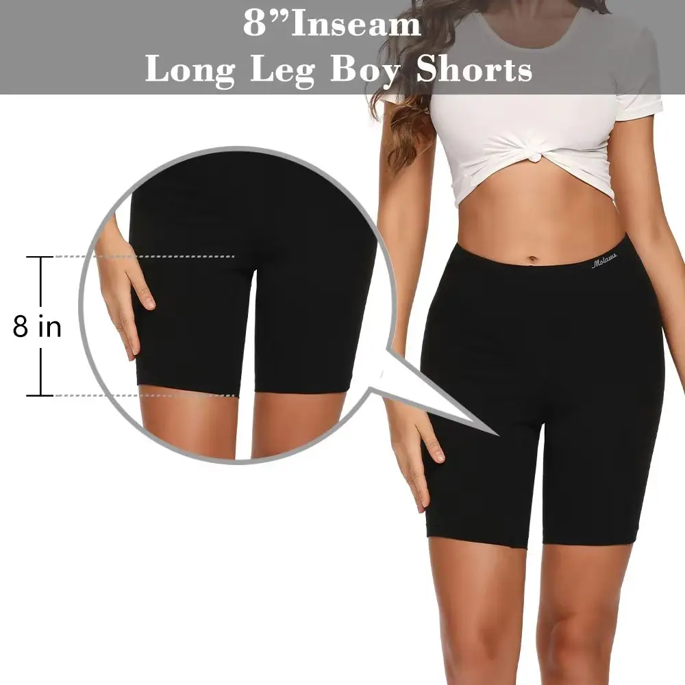 Women's High-Waisted Cotton Boxer Briefs Anti-Chafing Biker Shorts plus Size Underwear for Daily Work Sports Wear S to 5XL