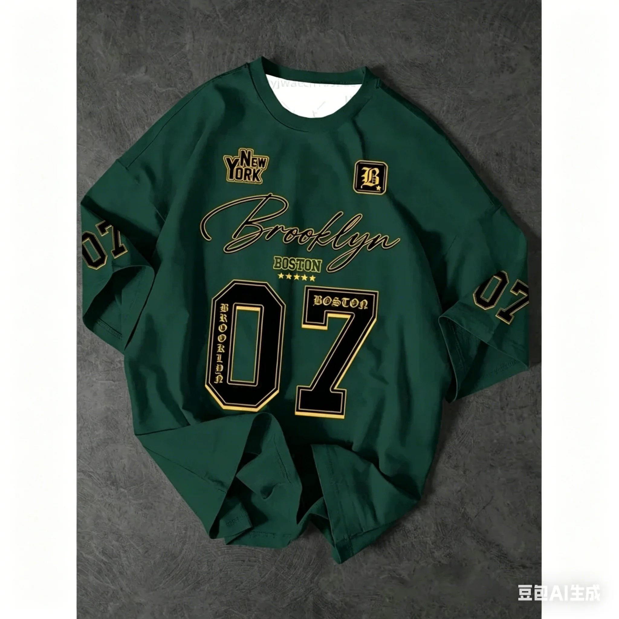 2026 Men's sports shirt Brooklyn 07 short-sleeved printed T-shirt Summer graphic T-shirt plate-size women's sports T-shirt top