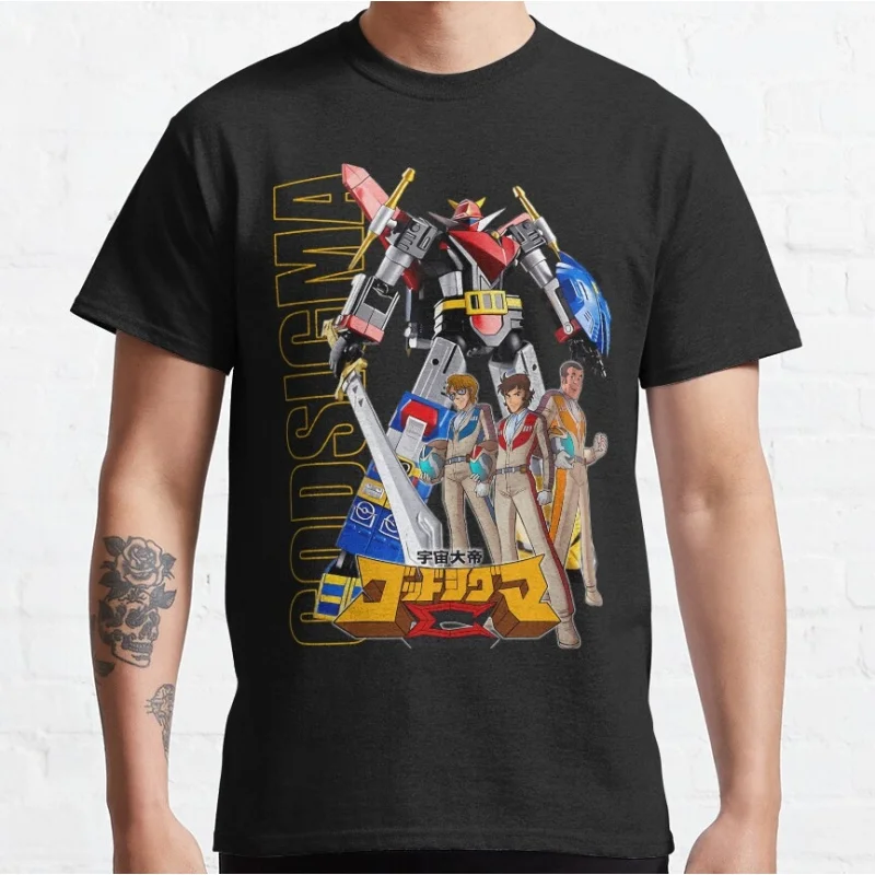 

Space Emperor God Sigma Anime Gift t shirt Japan Robot Mecha graphic tee Y2K Clothes 100% Ccotton print clothing Large size Tops
