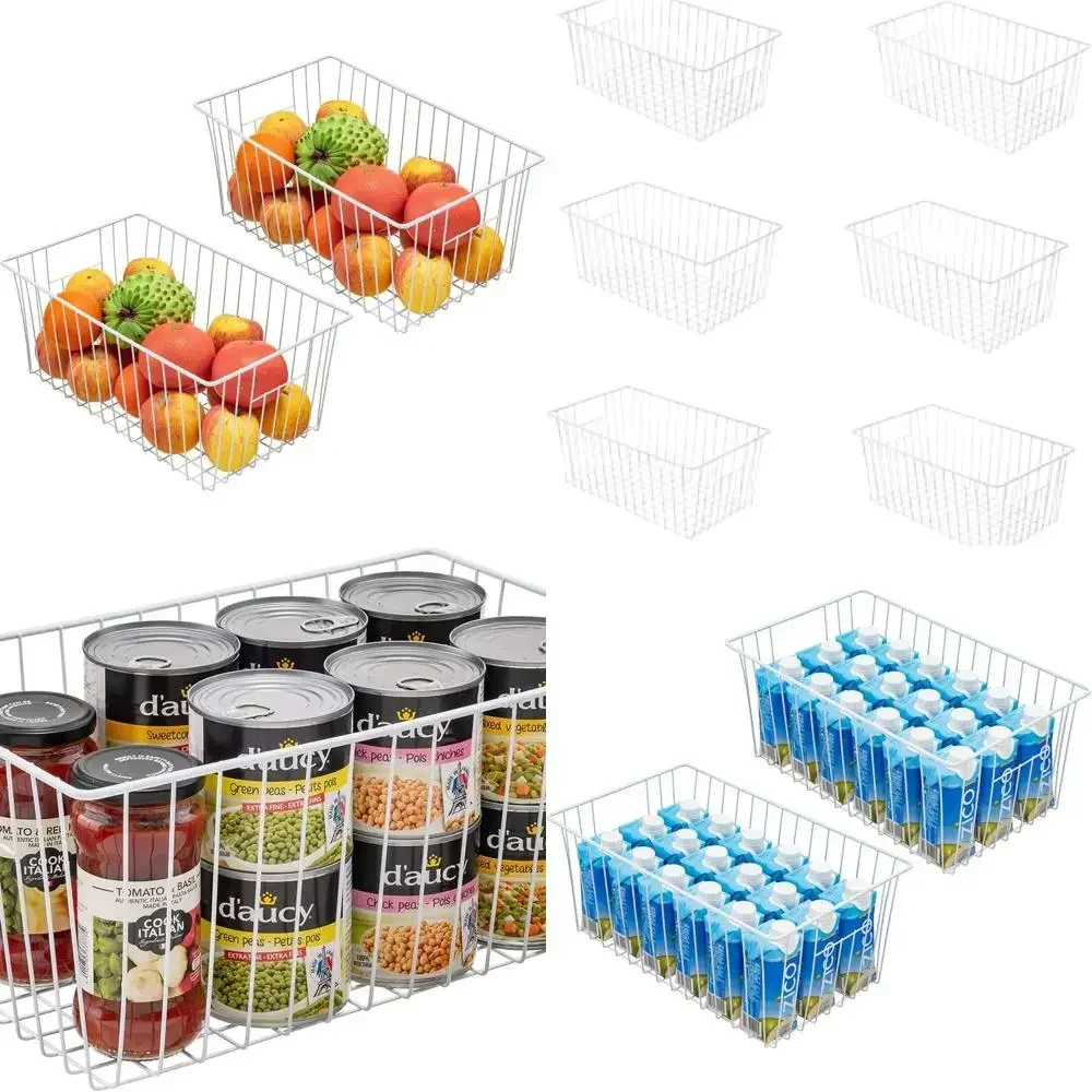 

16-дюймовые корзины для хранения морозильной камеры, органайзер для холодильника с удобными ручками