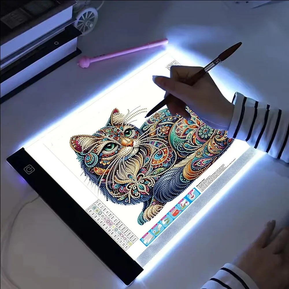 

A4 A5 LED Copying Table Children Drawing Board Transparent Copying Table Adjustable Brightness Night Light Notebook