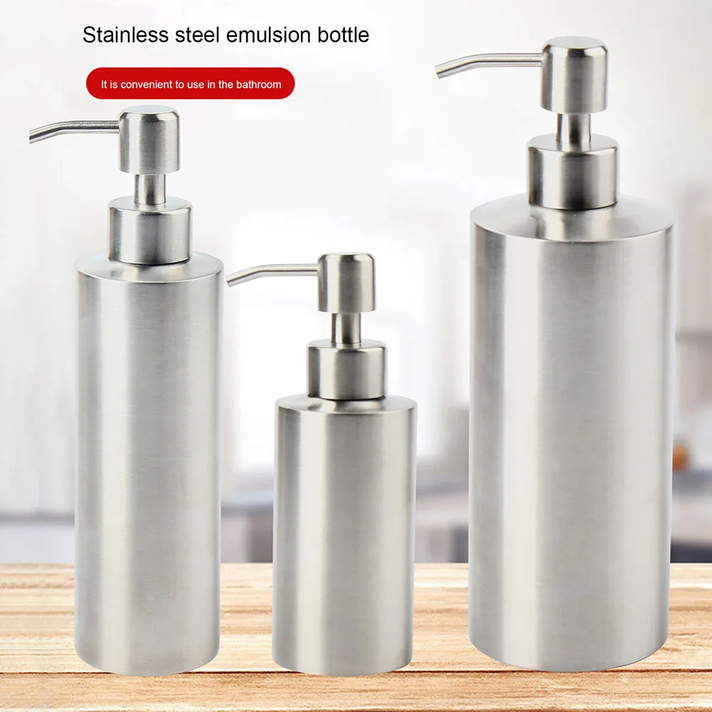 1pcs 304 Stainless Steel Soap Dispenser Bathroom Sink Hand Pump Washing Up Silver Liquid Soap Dispensers