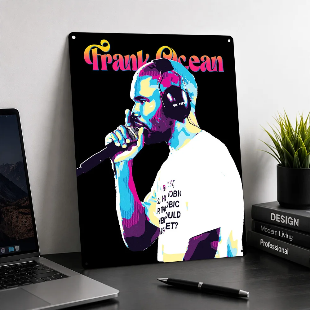 Frank Ocean 3D Printed Texture Poster Personalized Wall Art Retro Metal Tin Signs for Decoration Room Decor Luxury Wand Deko