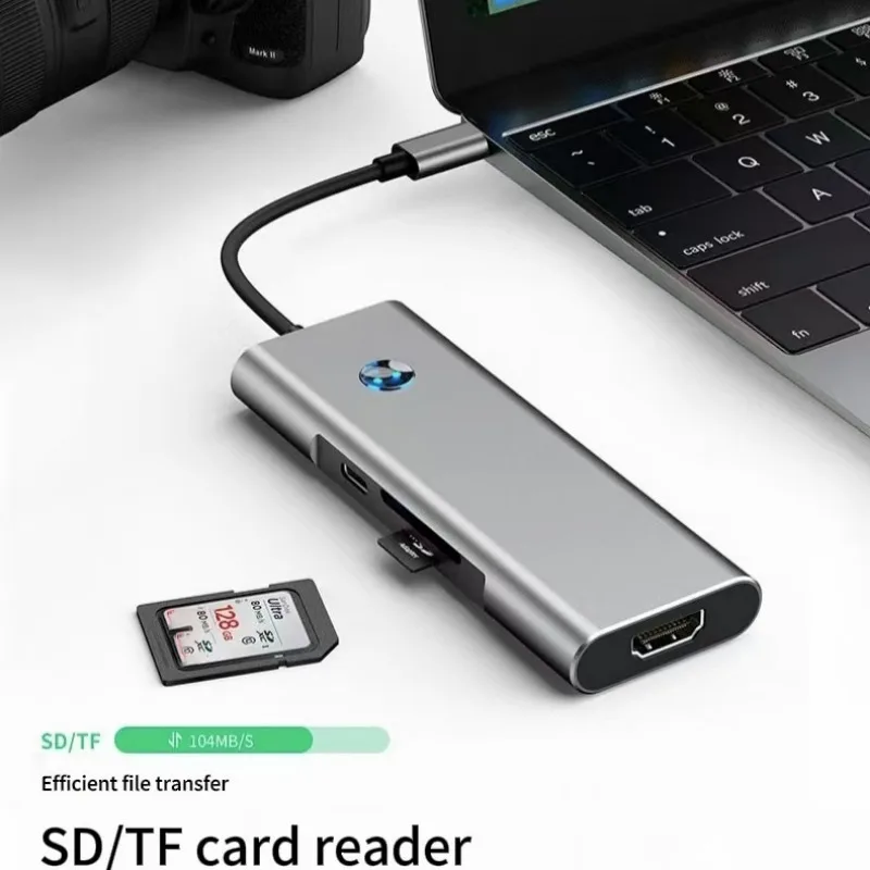 9 IN 1 USB C Hub Multiport Docking Station Type C Adapter 4K60Hz HDMI PD Fast Charge USB3.0 SD TF Card Reader 3.5mm Audio Jack