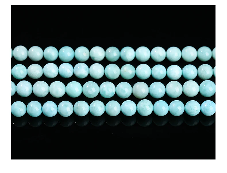 3A Natürliche Dominica-Larimar-Steinperle, glatt, rund, lose Distanzperle, Meeres-Edelstein für Schmuckherstellung, DIY-Armband-Zubehör – Detail 11