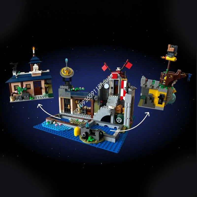 

1591pcs MOC Time Cruisers Mystic Island Lab nan Model Building blocks Toys craft Education Birthday Christmas gifts