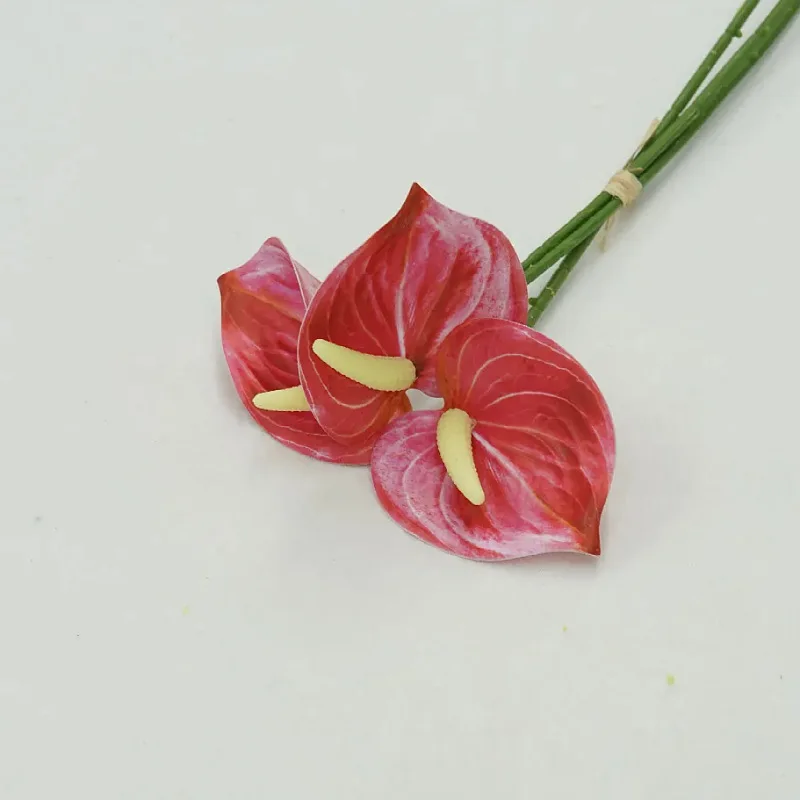 15 Stück Künstliche Plastikblumen Anthurium Brautstrauß Hochzeitsdekoration Künstliche Palmenblumen Feiertagsparty Heimdekoration Ornament – Detail 6