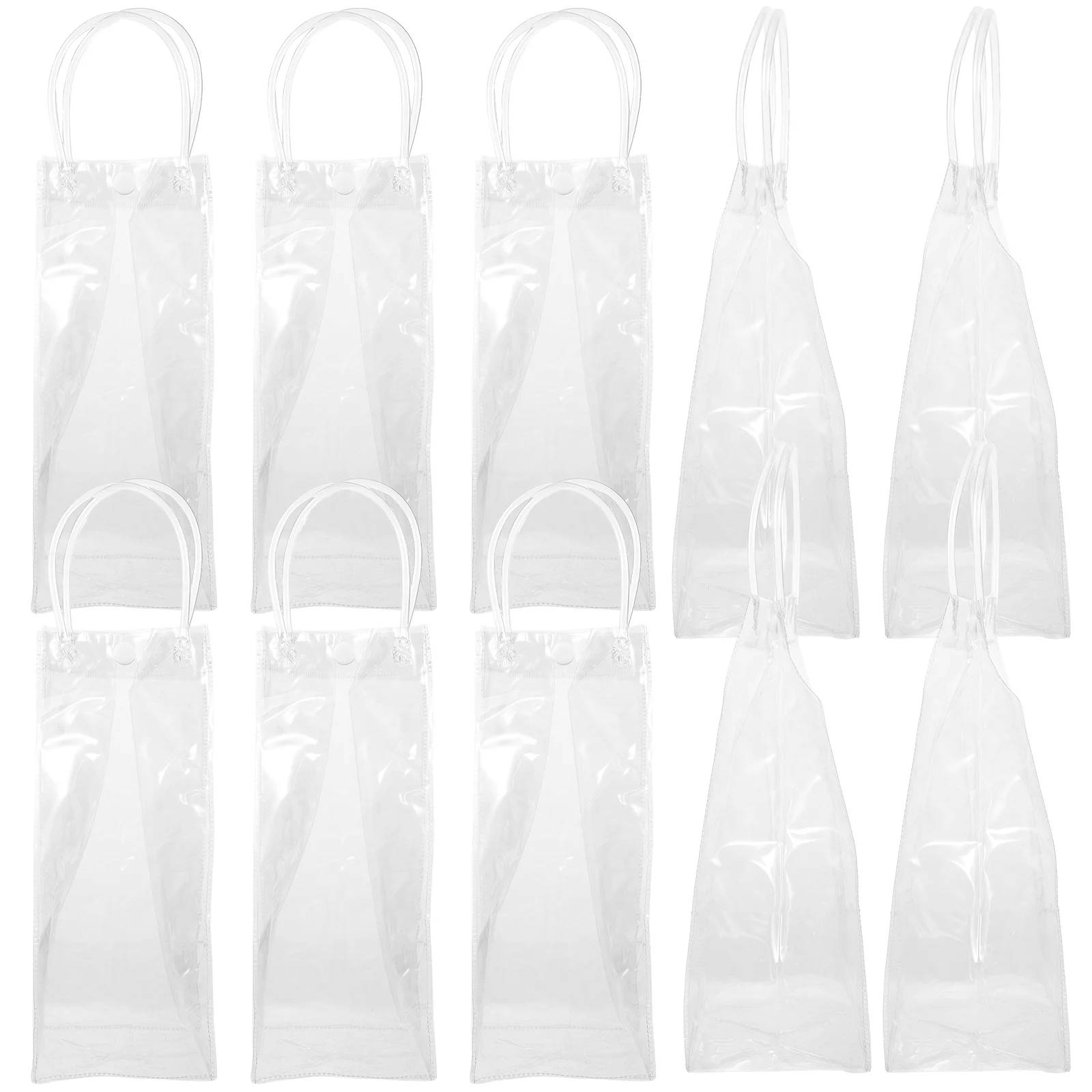 10 PCS Transparent Tote Bag Outdoor Clear Portable Household Bottle Gift Button Multi-function