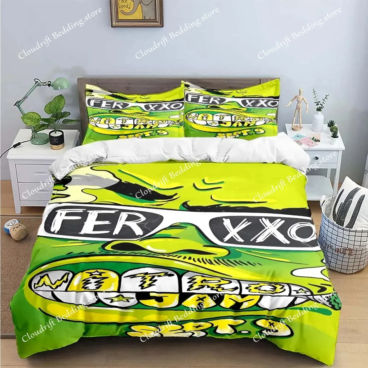 

Fashion Pop Singer Ferxxo Feid Print Bedding Sets Bed Supplies Set Duvet Cover Bed Comforter Set Bedding Set Luxury BirthdayGift