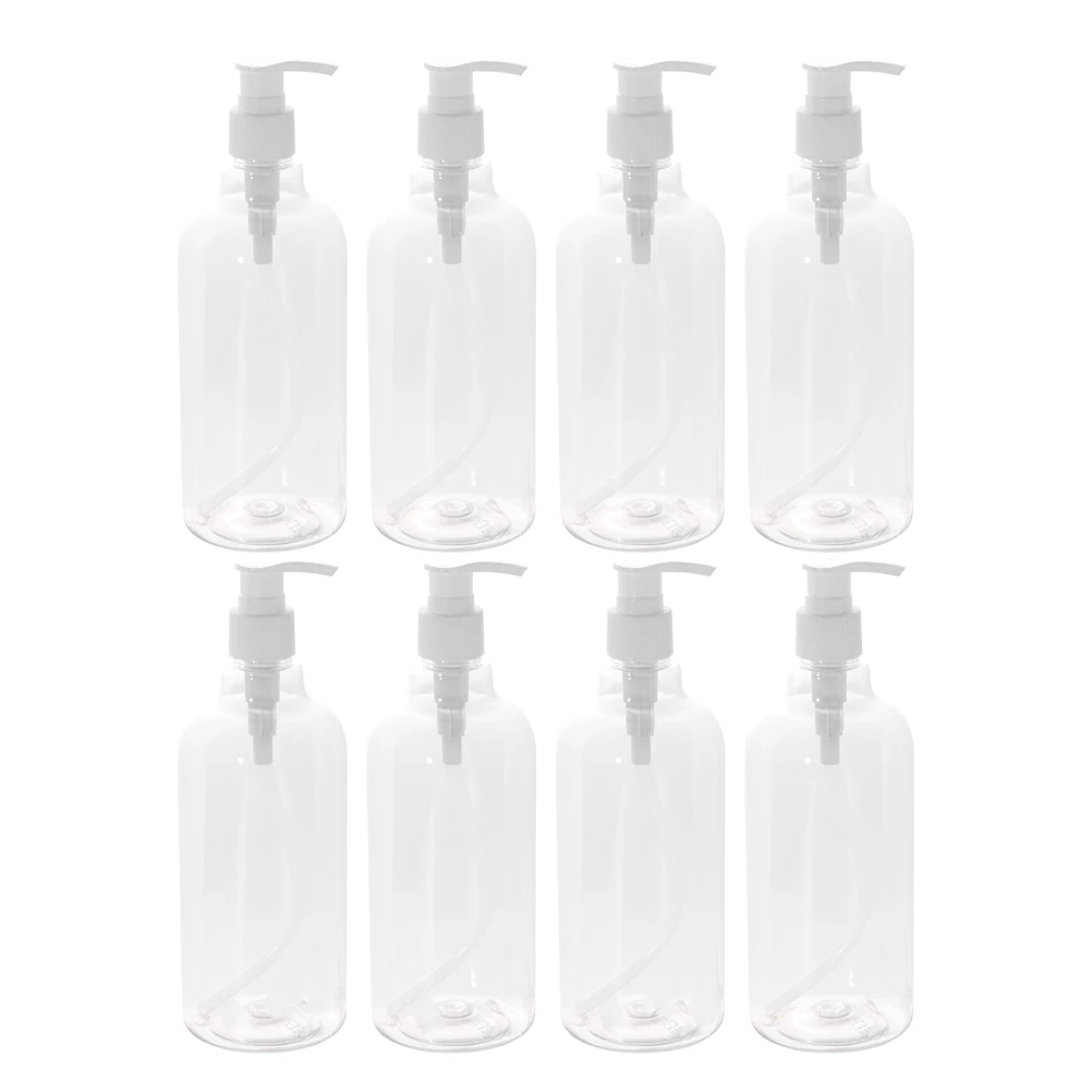 

8 set 8 Set Empty Square Bottles Press Pump Shampoo Shower Gel Hand Pump Bottle Soap Travel Dispenser Reusable Container