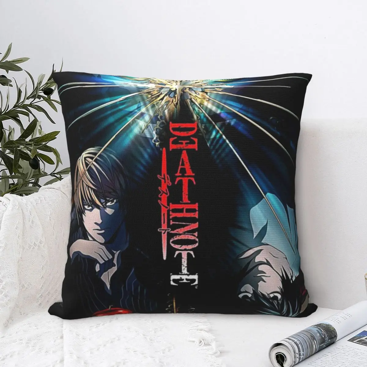 Death Note Pillowcase Polyester Cushion Cover Decorative Japan Anime Manga Pillow Case Cover Home Square 45X45cm