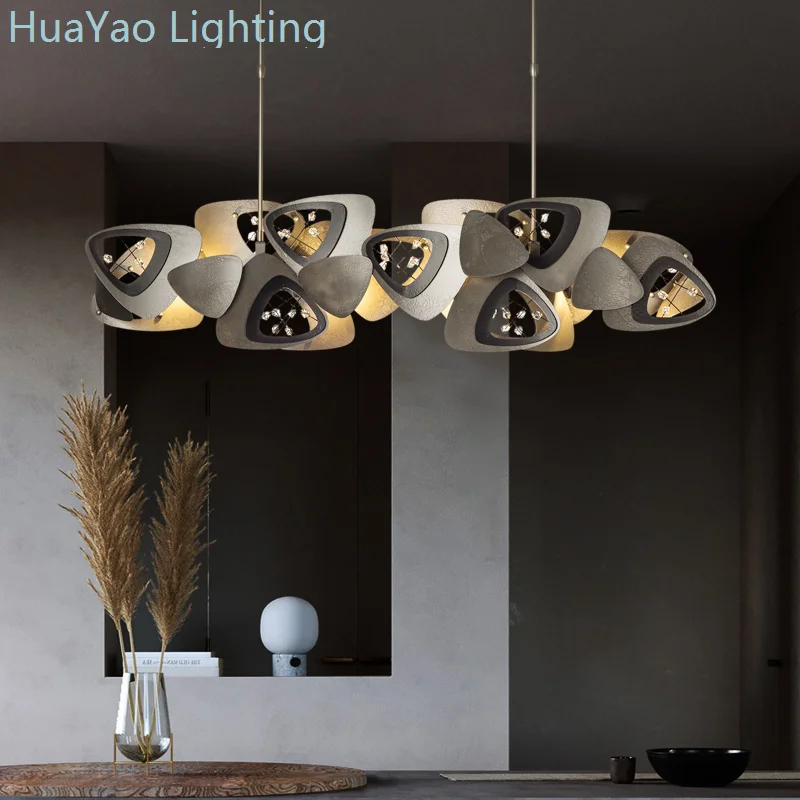 

Novelty Postmodern LED Chandelier Dining Living Room Creative Long Hanging Light Restaurant Bar Cafe Crystal Luxury Pendant Lamp