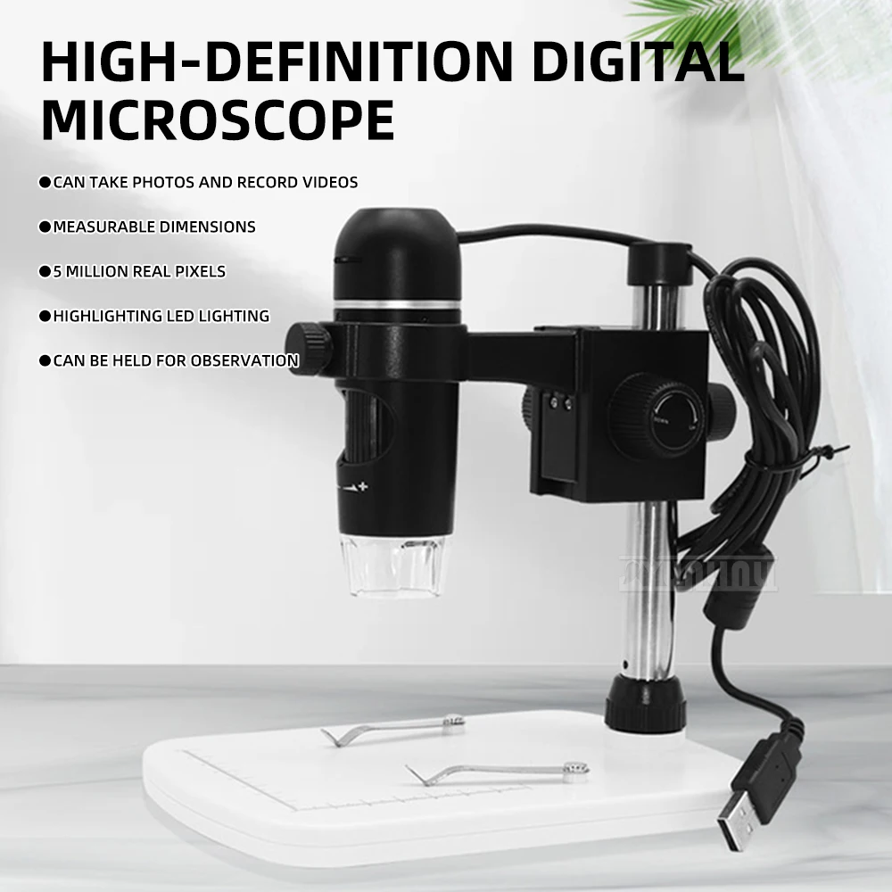 HD 500MP USB Electronic Microscope | 300X Continuous Optical Zoom | Industrial Magnifier for Soldering & Inspection​