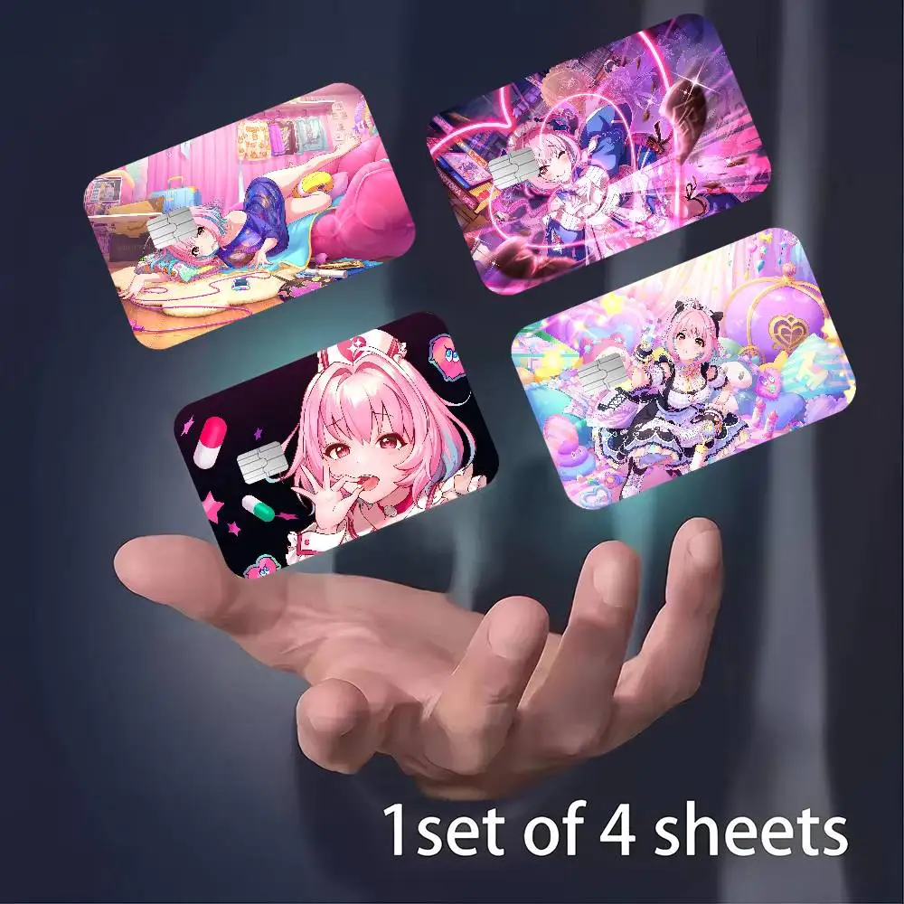 

Наклейка для кредитных/дебетовых карт Anime Riamu Yumemi DIY, водонепроницаемая, для украшения вечеринок, маленькая наклейка-скин для чип-карт