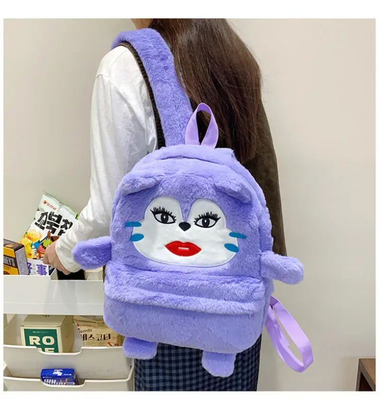 Kawaii Plush Cartoon Backpack Funny Animal Bags Large Capacity Cute Soft School Backpack Students Harajuku Streetwear Gift