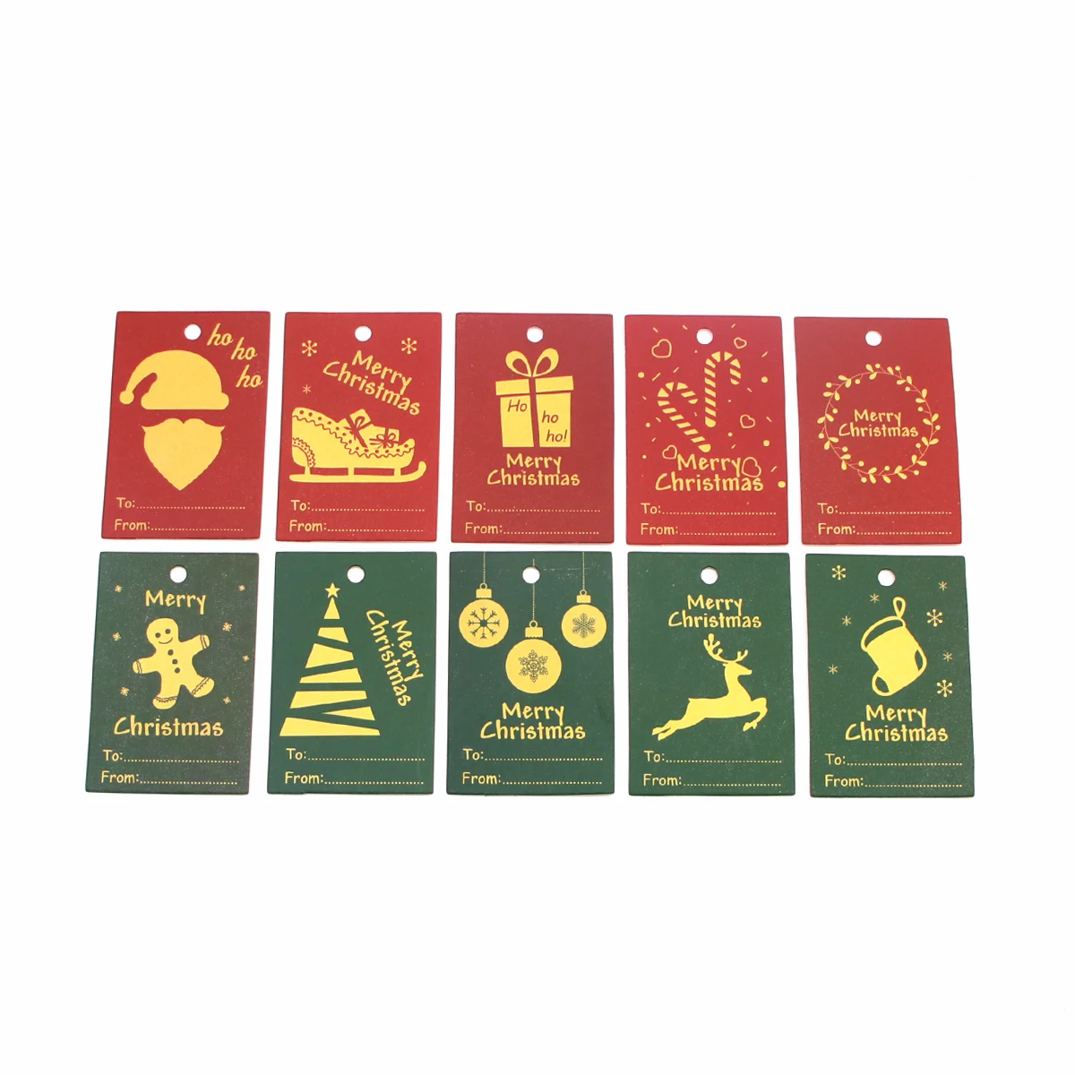 50Pcs/Lot 4x6cm Christmas Paper Label Tags Cute Christmas Hanging Tag Gift Wrapping Card DIY Crafts Xmas Party Supplies