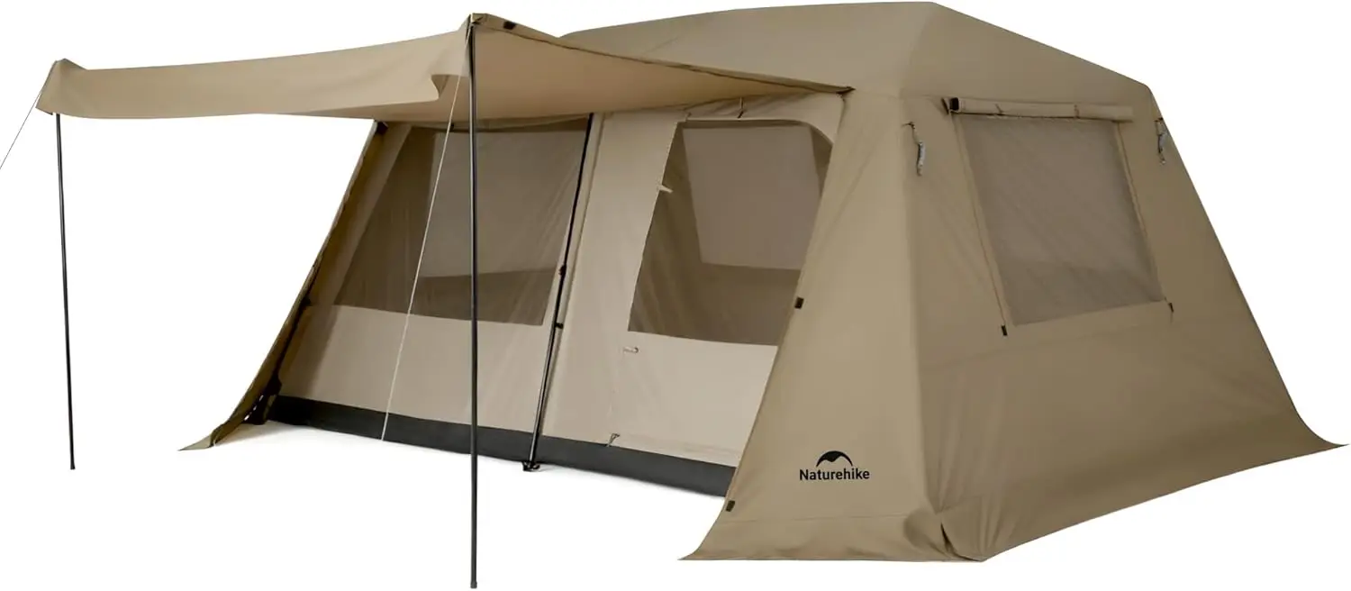 

Village Lite Camping Tent, 60S Easy Setup Instant Tents for Camping, Double Layer 4/8 Person Tent with with Full Rainfly