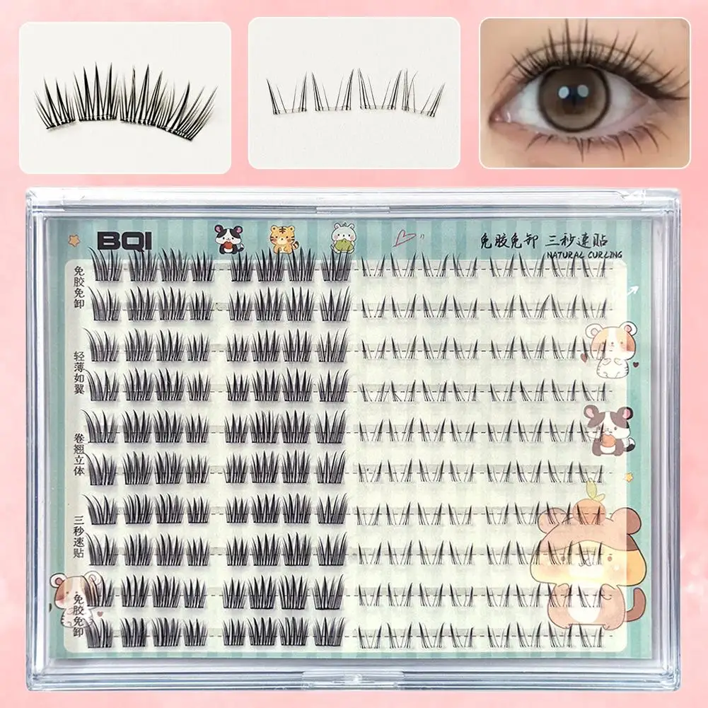 Libro de pestañas sin pegamento, extensión de estilo cómico naturalmente rizado, pestañas postizas DIY, pestañas de maquillaje B5P2