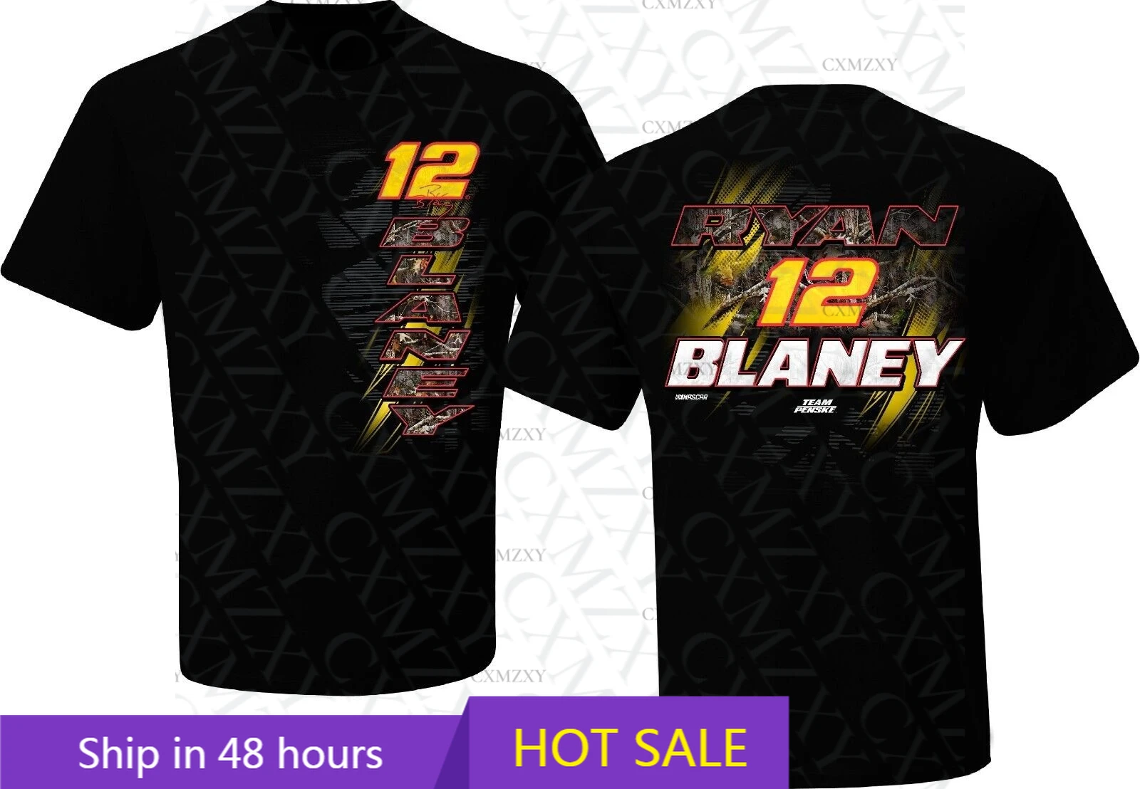 

RYAN BLANEY #12 NAS CAR TEAM PENSKE BLACK CAMO SHORT SLEEVE TEE SHIRT L3912 NEW