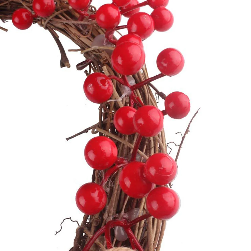 

30Cm Christmas Berry Wreath Artificial Red Beaded Garland Rustic Ring for Mantel Door Wall Living Room Seasonal