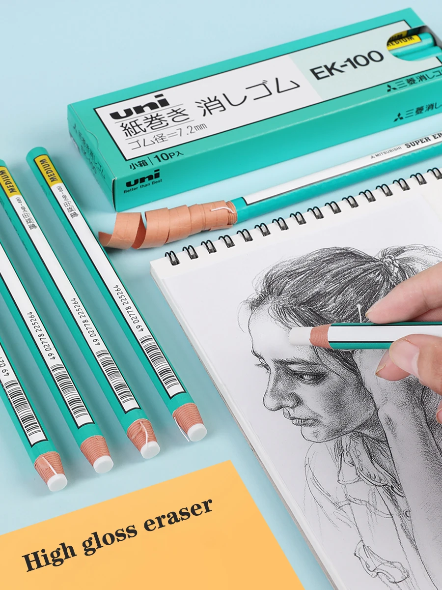 UNI Eraser EK-100 Pen-Type Roll Paper High-Gloss Rubber Detail Pen Environmental Protection Rubber Pen