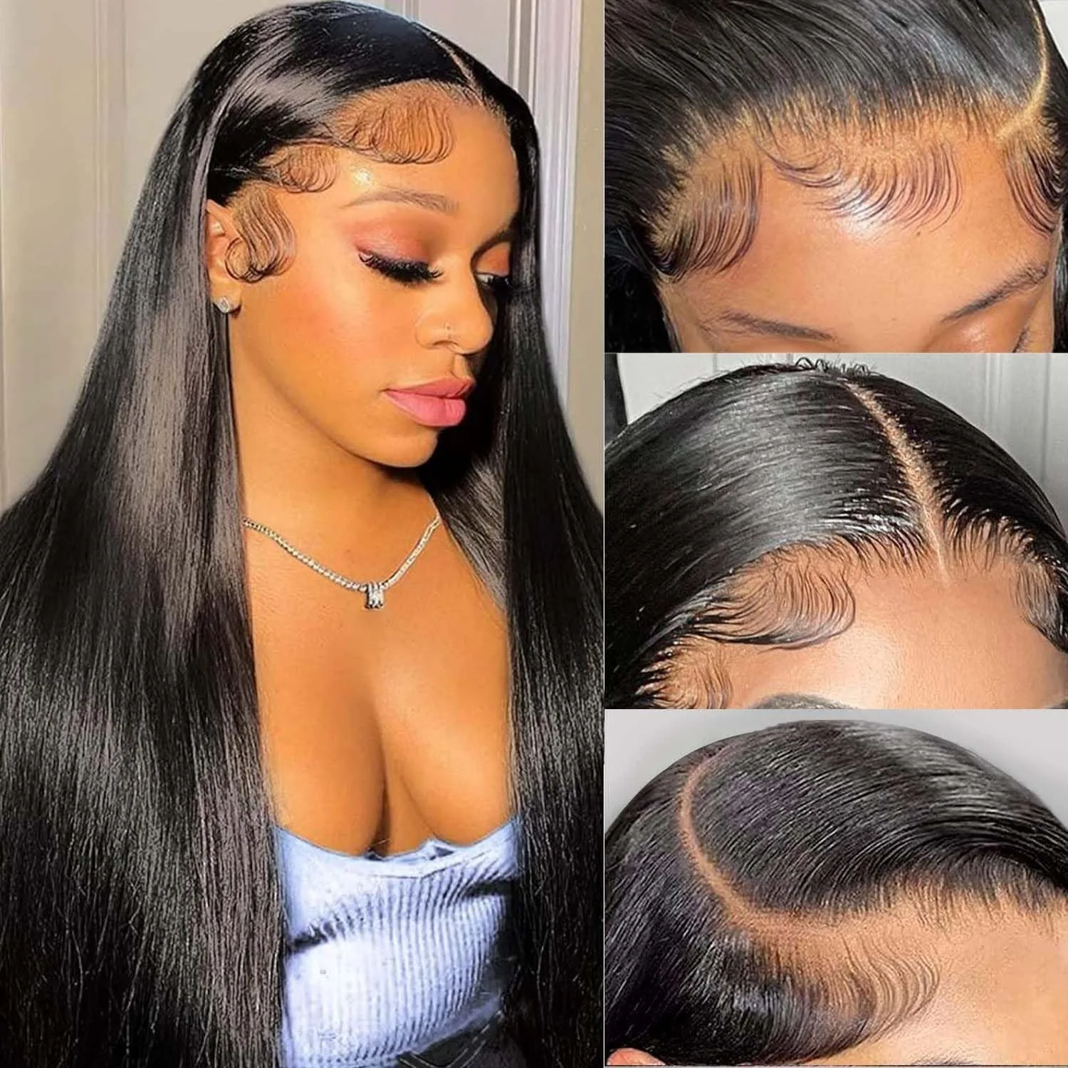 

360 Bone Straight Lace Front Wigs Human Hair Brazilian 13x4 13x6 5x5 Transparent Lace Frontal Wigs For Women 40 Inch 180 Density