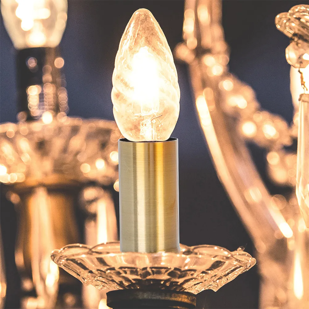 

10Pcs Chandelier Lamp Base Sleeve Premium Iron Crystal Chandelier Parts Simple Installation Flanging Sleeve for Home Decoration