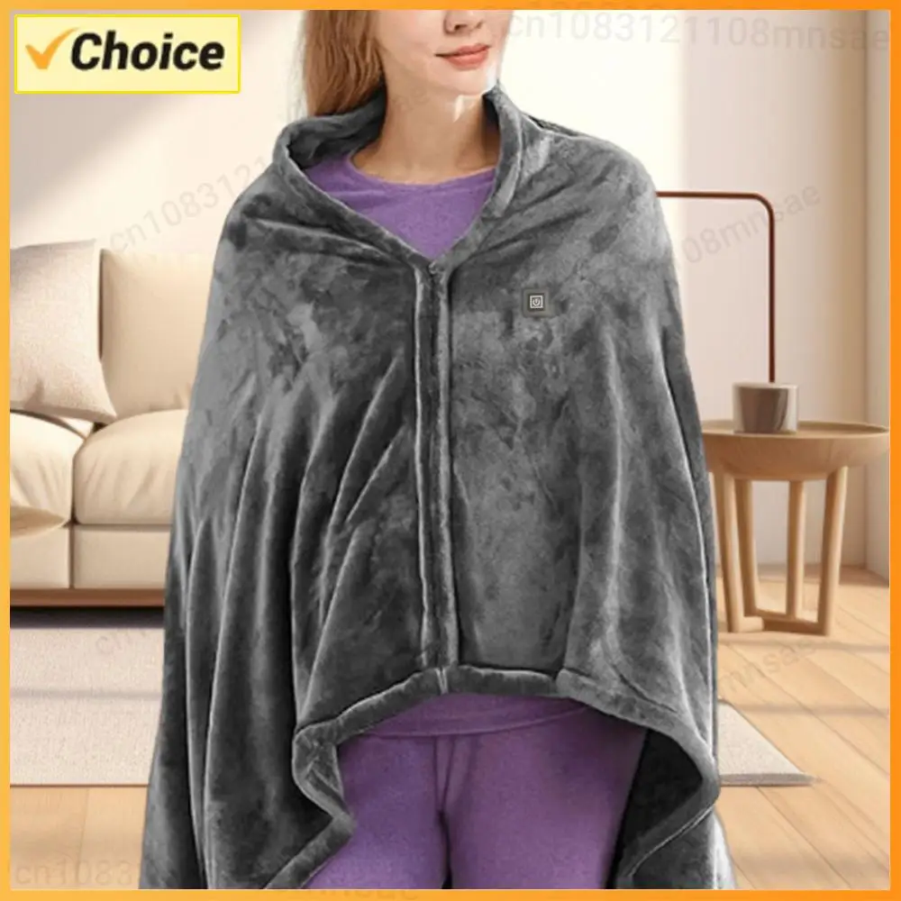 

USB Electric Heated Blanket 3 Heating Levels Fleece Heated Blanket Portable Coral Velvet Blanket for Household and Office