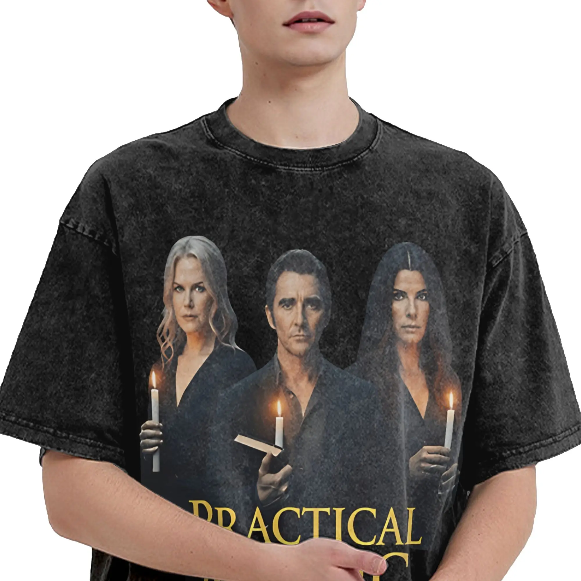 Practical Magic 2 Witchcraft Occult Witch Movie Sequel T Shirts Hip Hop Washed Cotton Oversize T-Shirt for Men Women Streetwear
