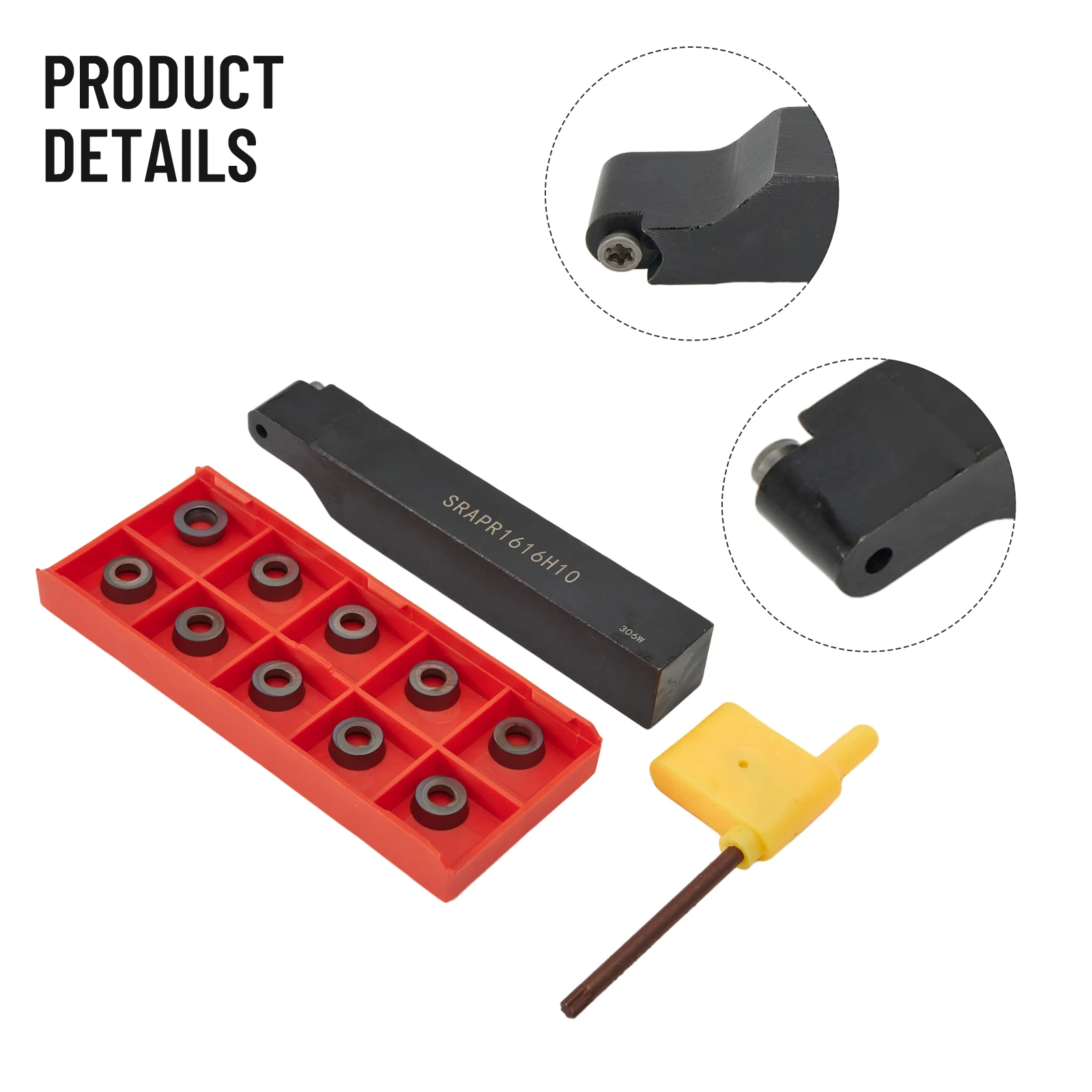 

SRAPR1616H10 16mm CNC External Turning Tool Holder + RPMT1003MO Round Insert for Tight Tolerances and Excellent Performance