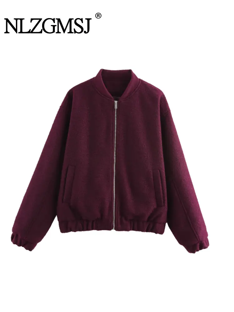 

2024 Autumn Winter Casual Chic Women Pockets Zipper Pockets Loose Coat Fashion Warm Jackets New In Outerwears