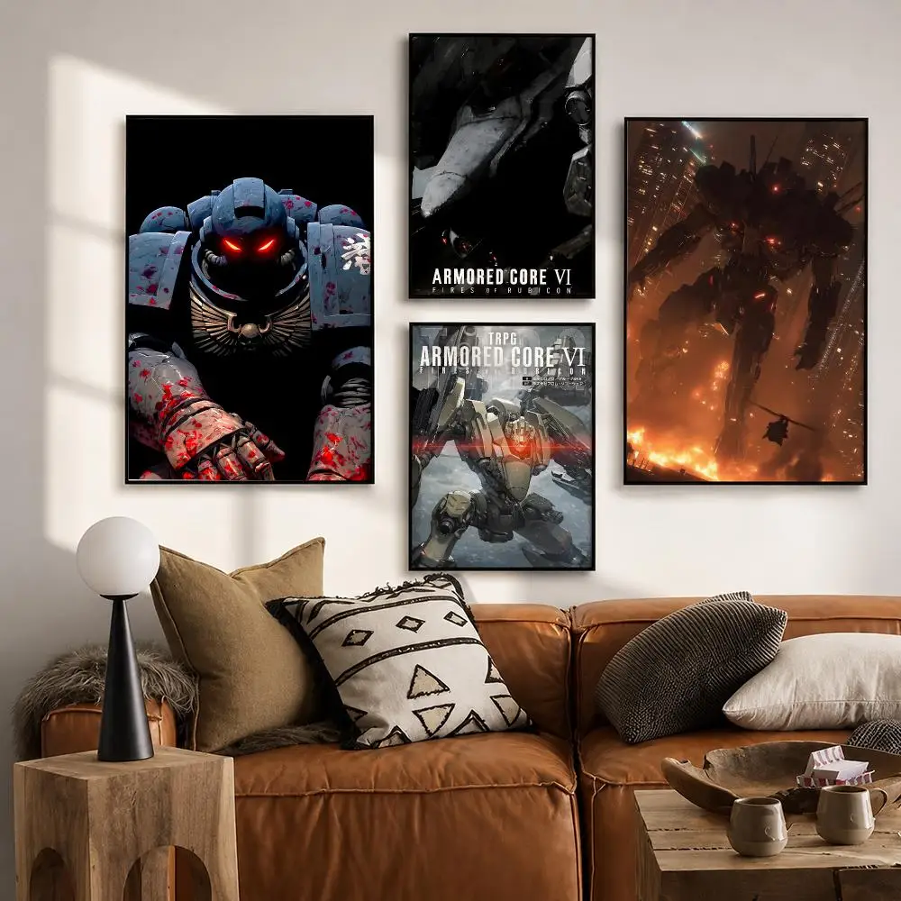 App-enabled Entertainment A-Armored CoreS Poster Vintage Retro Anime Poster Stickers Peel and Stick Wall Art Home Decor