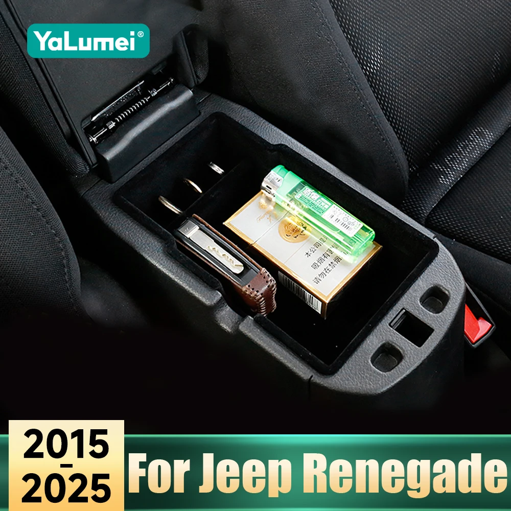 Für Jeep Renegade 2015-2018 2019 2020 2021 2022 2023 2024 2025 Auto Zentrale Armlehne Lagerung Box Organizer halter Zubehör