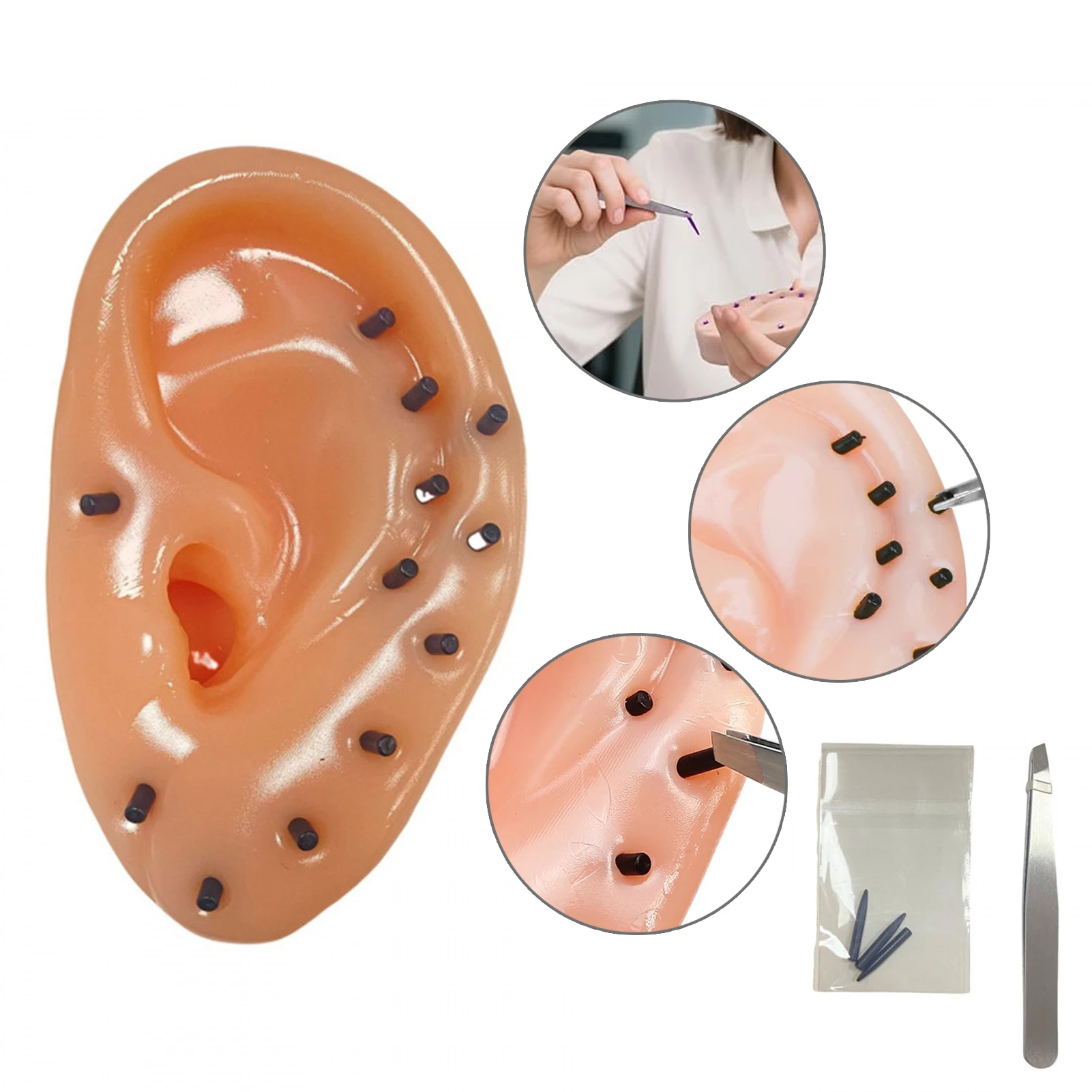 لعبة ظهرت الرؤوس السوداء على شكل أذن 15 قطعة محاكاة حب الشباب قابلة لإعادة الاستخدام لتخفيف التوتر والجلد المرن للبالغين والمرح #3