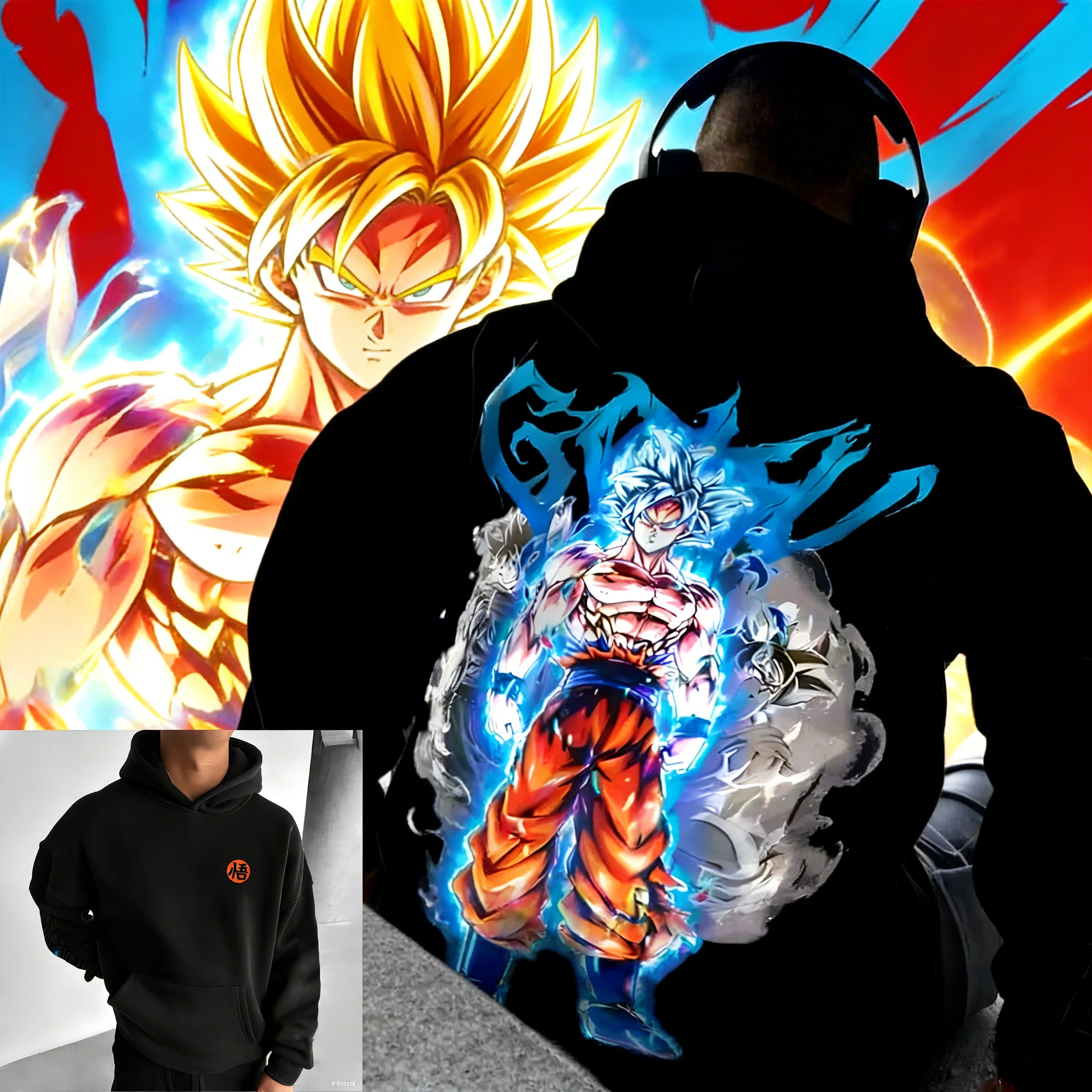 2026 Herbst Winter Dragon Ball Retro Hochwertige Baumwoll-Kapuzenpullover mit Ultra Instinct Goku Unisex & Kindergrößen Verfügbar