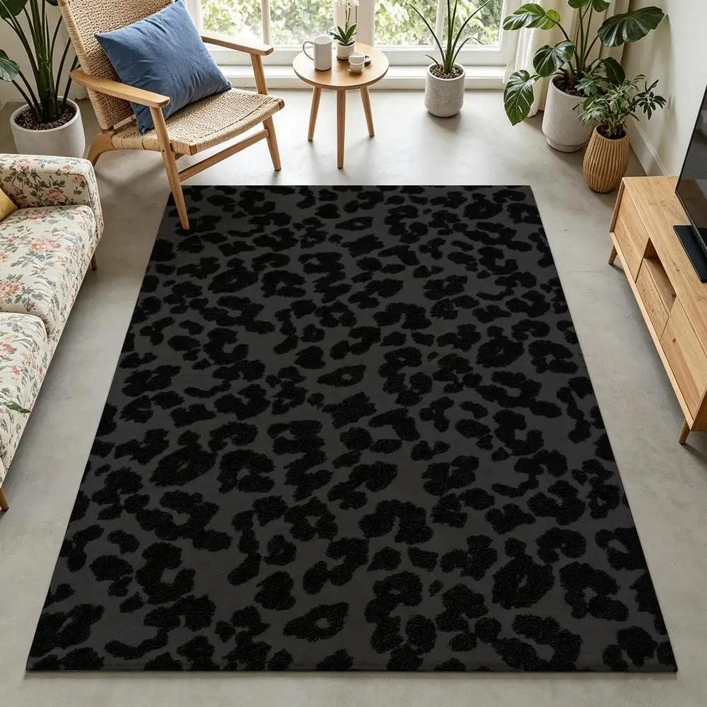2D 1 Piece Soft, Comfortable, Easy to Care, Machine Washable Indoor Rug, Leopard Print Style, Ideal for Under Dining Table, Living Room, Bedroom, Entryway, Hallway, Kitchen Home Decoration