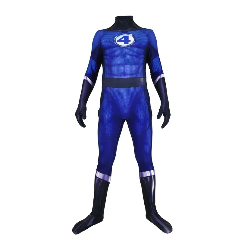 الكبار الاطفال أزياء رائعة أربعة تأثيري الأولاد الرجال Zentai Catsuits أنيمي السيد. بدلة الهالوين الرائعة للبطل الخارق