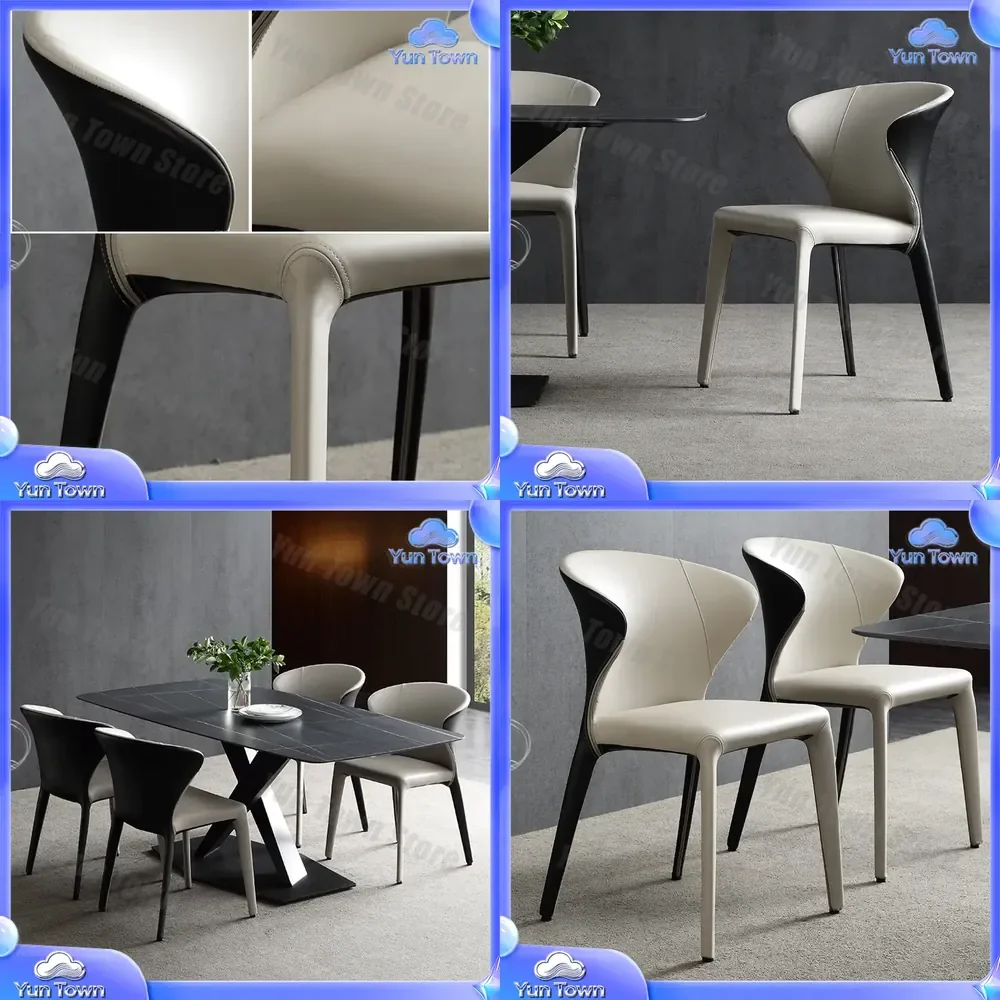 Modern Minimalist Dining Chair for Italian Household Light Luxury Nordic Style Restaurant Chair for Small Apartment Designer