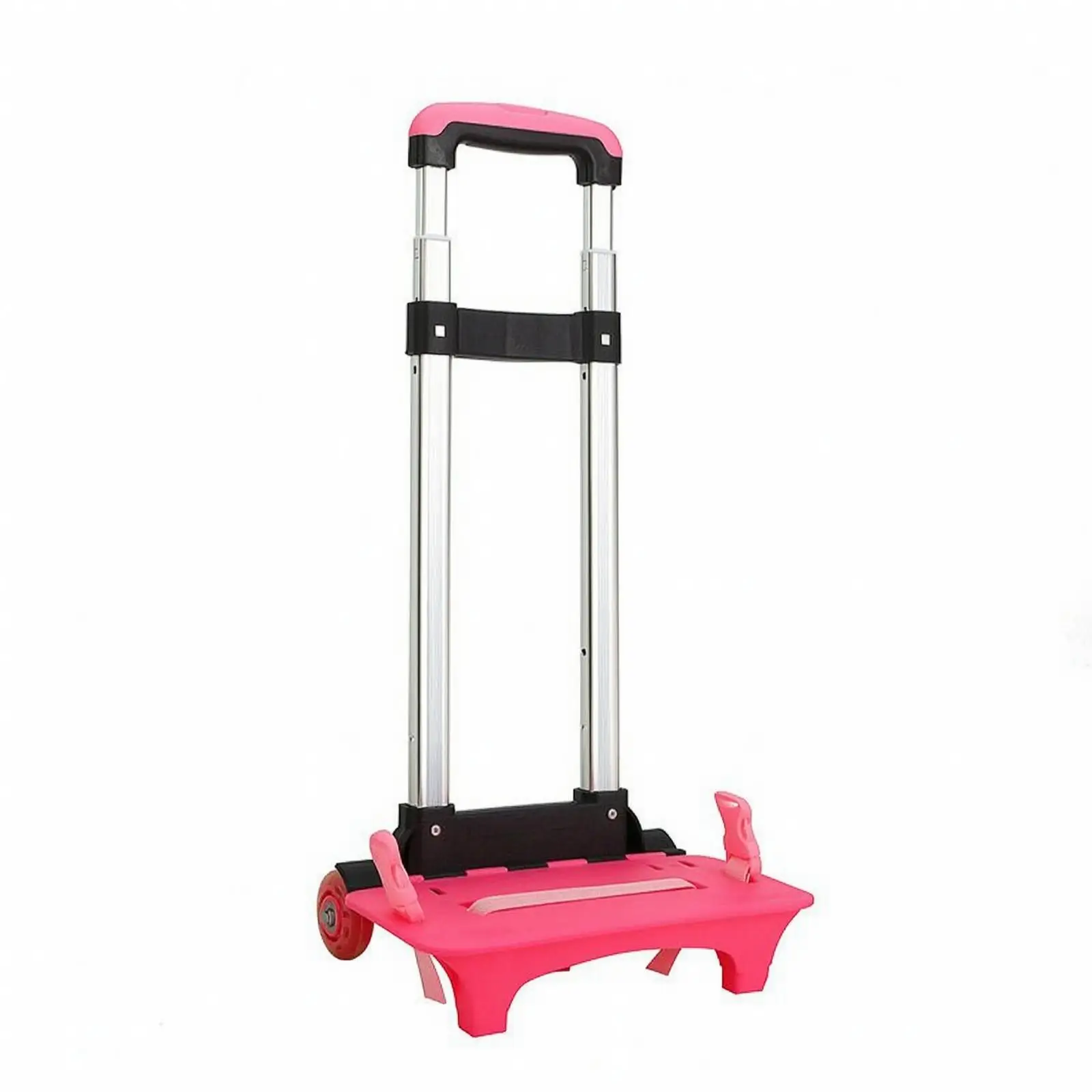 Two Wheel Trolley Frame for Backpack with Telescopic Pull Rod and Top Grip Detachable School Bag Cart Carrier for Children Daily