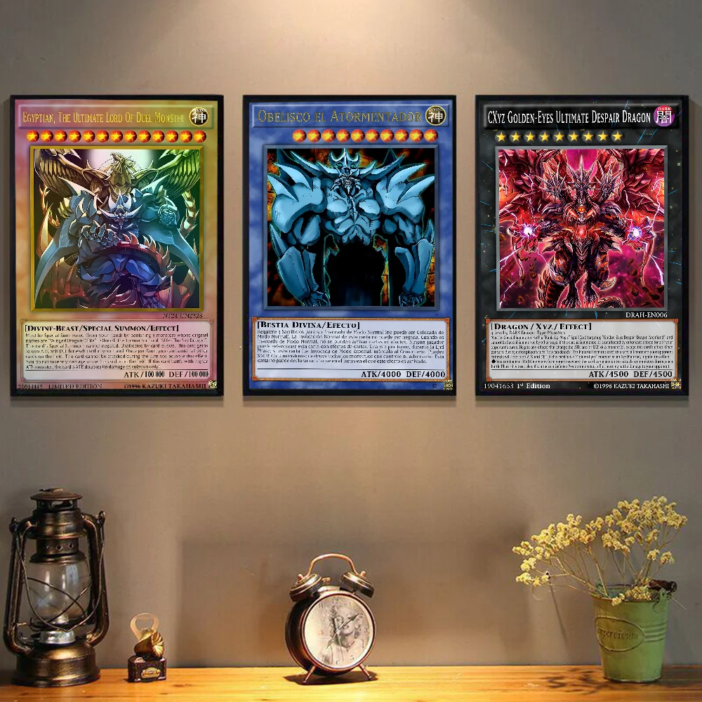 Yu-Gi-Oh Cards Anime Posters Sticky Whitepaper Sticker DIY Room Bar Cafe Kawaii Room Decor