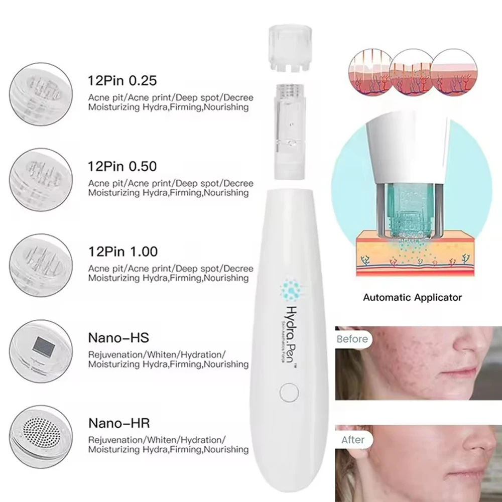 Microneedling Derma Hydra Pen H2 Wkłady igłowe do wtryskiwaczy serum 12-stykowe końcówki igieł Nano Dermapen