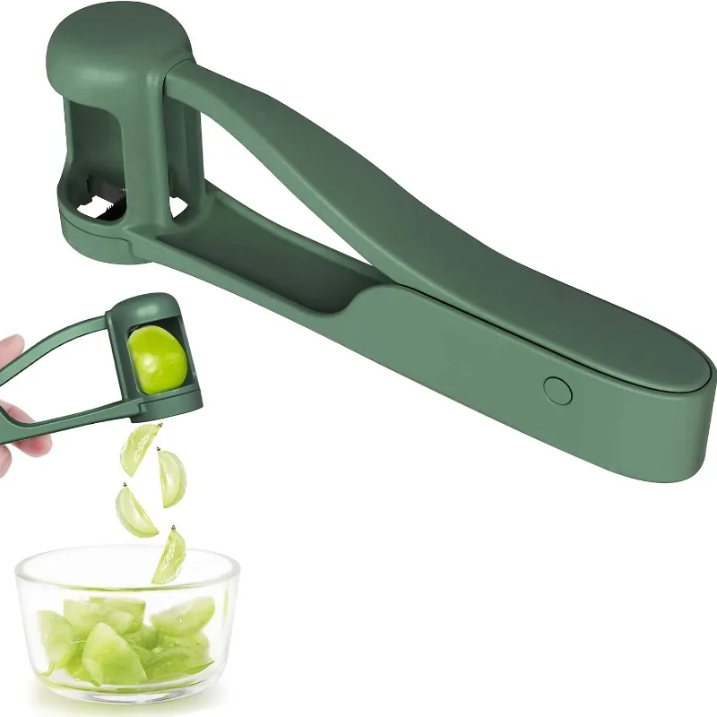 1PC New Grape Cherry Tomato Strawberry Cutter Quarter Slicer Tool Stainless Steel Kitchen Gadget Fruit Cutter for Toddlers Baby