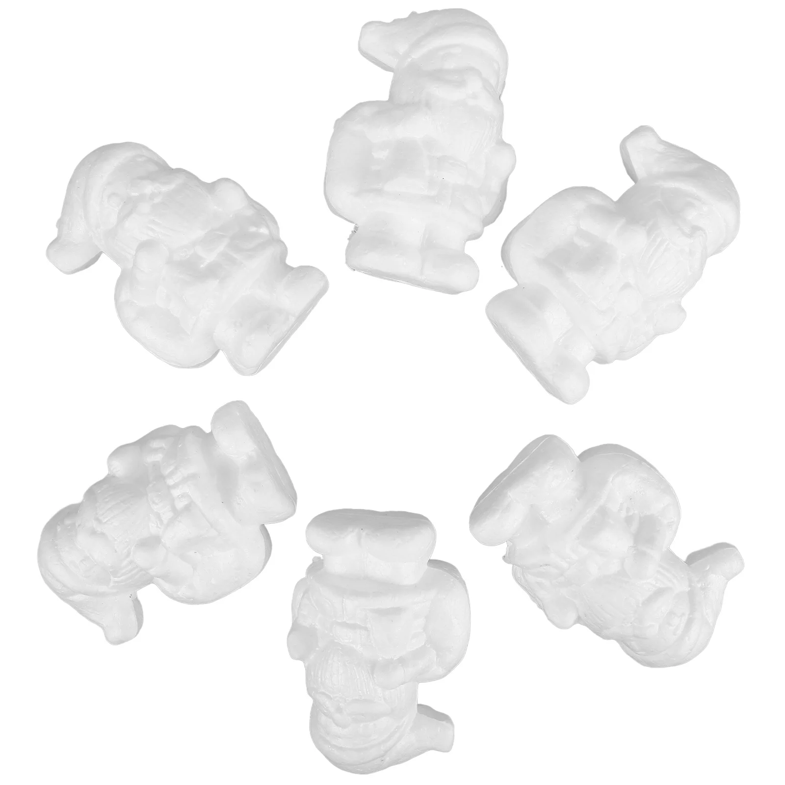 

6pcs Santa Foam Lightweight Craft For Christmas Tree Decor Diy Shaped Elders Decors Handmade Painted Elders Ornament Gift