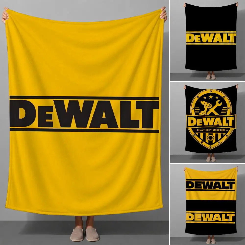 Tools D-DEWALT Power Logo Throw Soft Flannel Throw Blanket for Couch Bed Sofa Warm Cozy Lightweight All Season