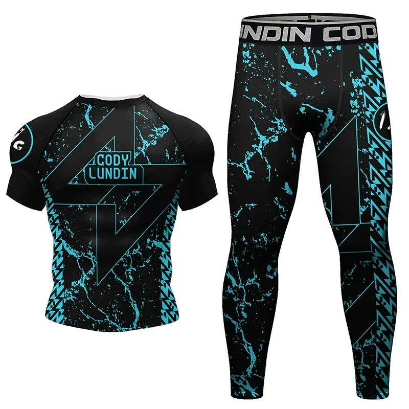 Abbigliamento da palestra Uomo Tuta da boxe MMA BJJ Muay Thai Jiu Jitsu Compressione Tuta sportiva Allenamento Fitness Corsa Abbigliamento sportivo